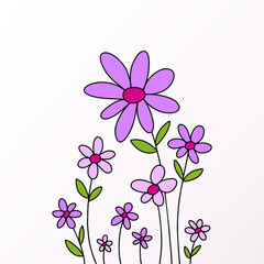 floral background with doodle art style