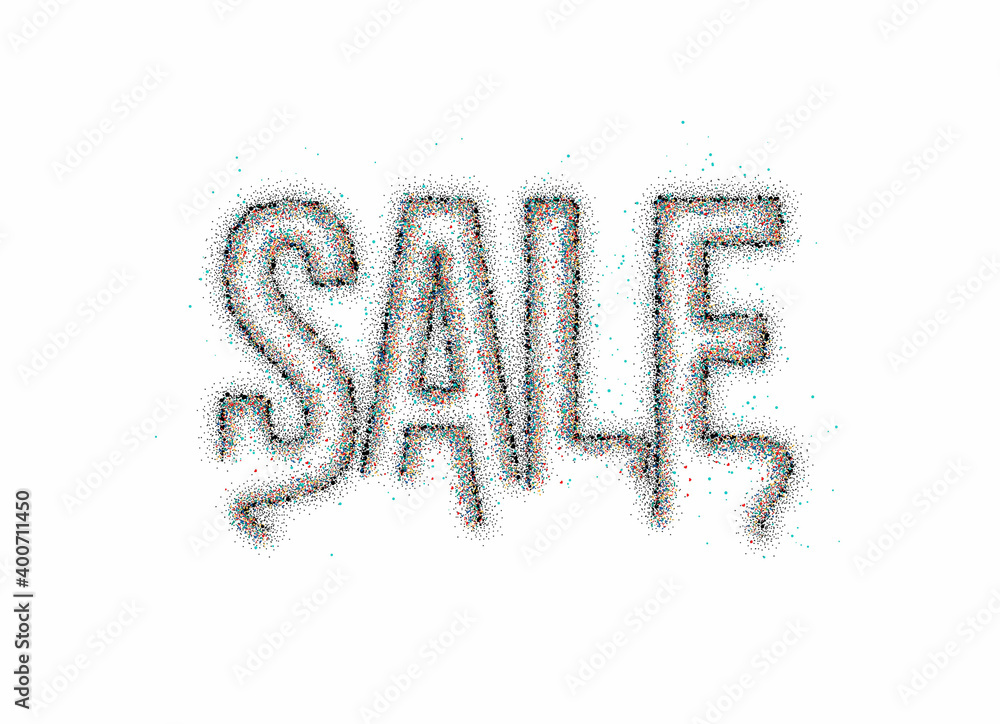 Canvas Prints sale text particle modern trendy design template. vector design