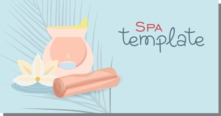 Cosmetics advertising illustration, simple and healthy skin care concept, product layout. Advertising poster for a spa salon