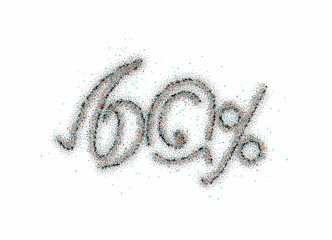 60% OFF Particle Sale Discount Banner. Discount offer price tag. Vector Illustration.