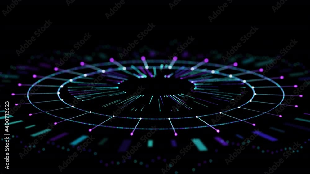 Poster technology circular hud elemente animation background.futuristic digital circle tech