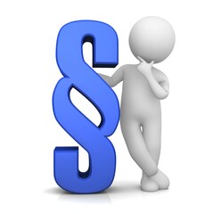 Lawyer advocate sign symbol paragraph blue 3d icon