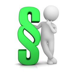 Paragraph sign article symbol green 3d