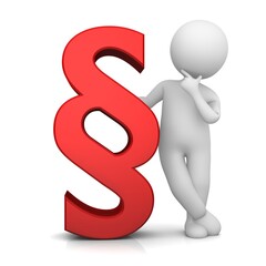 Paragraph sign red article symbol legal help law justice icon council office white thinking asking lawyer advocate 3d render