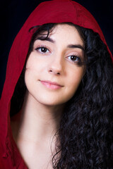 Beautiful woman on black background