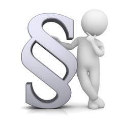 Legal office council paragraph article sign with asking thinking lawyer advocate 3d