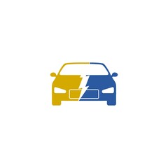 Fototapeta premium Eco car logo isolated on white background
