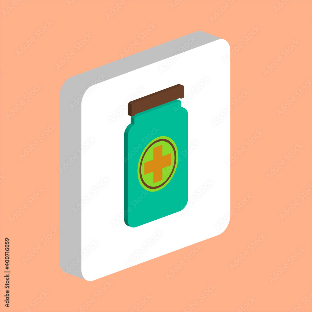 Aufkleber medicine bottle simple vector icon. illustration symbol design template for web mobile ui element. p