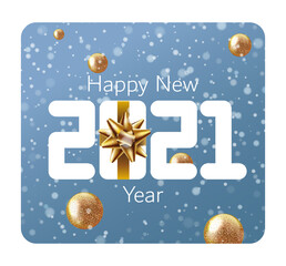 Happy New 2021 Year greeting card design concept