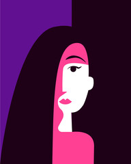 vector modern illustration of a woman. an avatar for a girl.