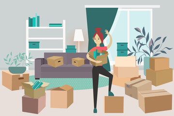 moving a young girl to another apartment.