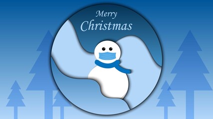 Christmas party poster design. Snowman illustration. Winter holidays background. Winter postcard. Eps10 vector