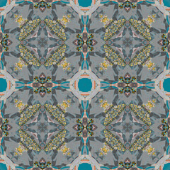 Spain Endless Texture. Watercolor Carpet. Endless