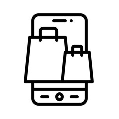 Shopping App icon, Mobile application vector illustration