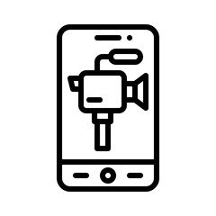 Video camera App icon, Mobile application vector illustration