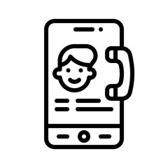 Video Call or Voice Call App icon, Mobile application vector illustration