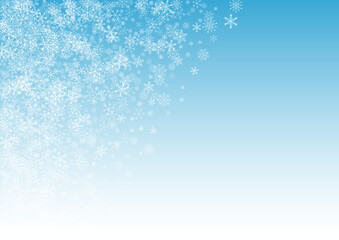 Silver Snowflake Vector Blue Background. Sky