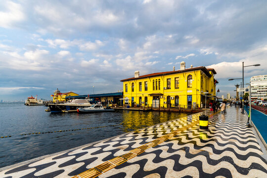 Kordon Street view in Pasaport District. Pasaport District is populer tourist attraction in Izmir.
