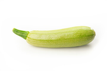 Ripe green Zucchini isolated on white background
