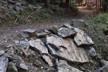 Road collapsed by a natural disaster / 自然災害で崩壊した道