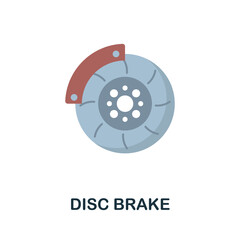 Disc Brake flat icon. Color simple element from car servise collection. Creative Disc Brake icon for web design, templates, infographics and more