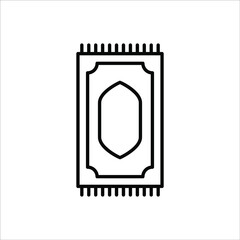 Prayer rug icon on white background. Traditional Islamic Background