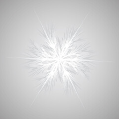 vector white snowflake on gray background
