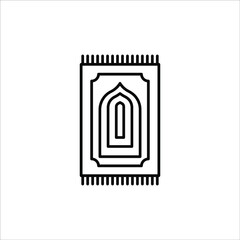 Prayer rug icon on white background. Traditional Islamic Background