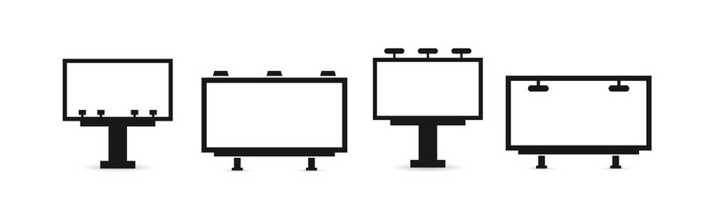 Set of billboard advertising, marketing vector icon set