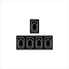 Prayer rug icon on white background. Traditional Islamic Background