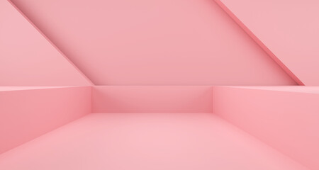 Pink Abstract  Modern Architecture Background.3d Modern Rendering.