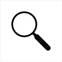 Search icon vector. Glyph symbol magnifying glass on white background