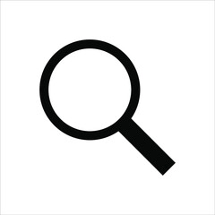 Search icon vector. Glyph symbol magnifying glass on white background