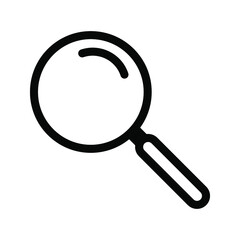 Search icon vector. Glyph symbol magnifying glass on white background