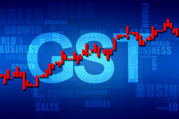 2d rendering Stock market online business concept. business Graph 