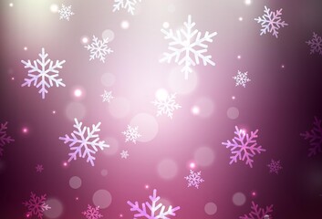 Dark Pink vector pattern in Christmas style.