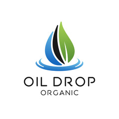 Water drop organic leaf logo design template inspiration