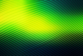 Dark Green, Yellow vector template with curved lines.