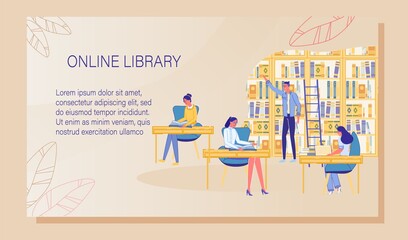 Young People Enjoy Online Reading Room Poster