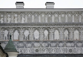 Fresco at courtyard of Krasiczyn castle (Zamek w Krasiczynie) near Przemysl. Poland © Andrey Shevchenko