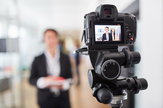 Video Camera When Recording A Business Woman