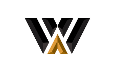 Illustration vector graphic of the WA letters for the logo design