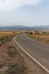 Fototapeta na wymiar paved road in La Calahorra in southern Spain