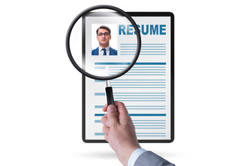 Recruitment and employment concept with cv