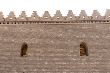 minaret of public historic Al Hakim Mosque known as the enlightened mosque located in Moez street, old Cairo, Egypt