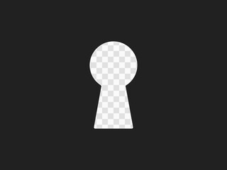 The keyhole is flat with a through hole. Vector overlay Template. Illustration on an isolated transparent background.