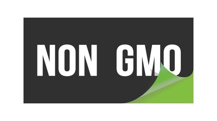 NON  GMO text written on black green sticker.