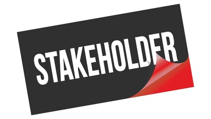 STAKEHOLDER text on black red sticker stamp.