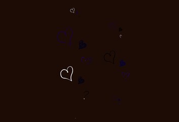 Light Blue, Red vector background with hearts.