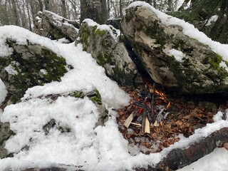 Samarske stijene, beautiful trip place in Croatia in winter. 